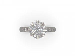 woman solitaire ring 40 3D Print Model