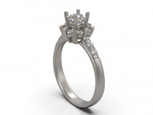 woman solitaire ring 40 3D Принт Модель