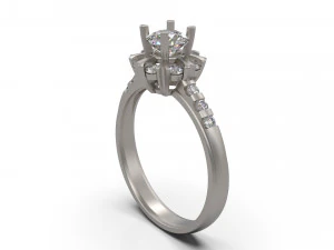 woman solitaire ring 40 3D Print Model