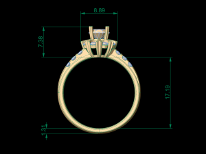 woman solitaire ring 40 3D Принт Модель