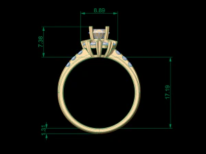 woman solitaire ring 40 3D Print Model