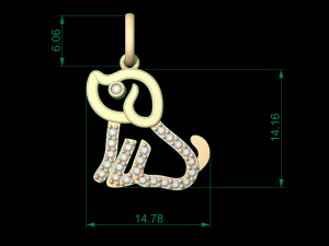 dog pendant 15 3D 프린트 모델
