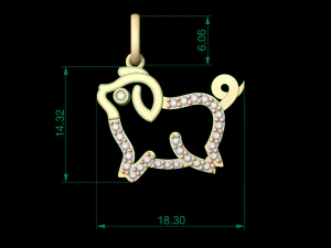 pig pendant 16 3D Print Model