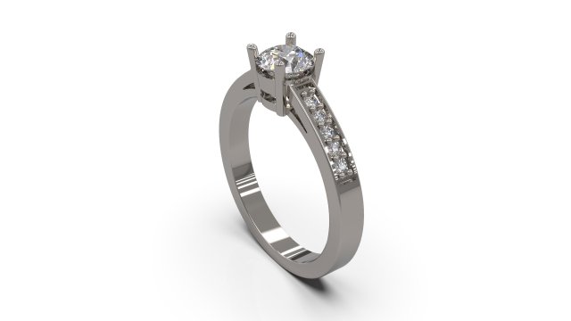 woman solitaire ring 41 3D 打印模型 .c4d .max .obj .3ds .fbx .stl .blend 