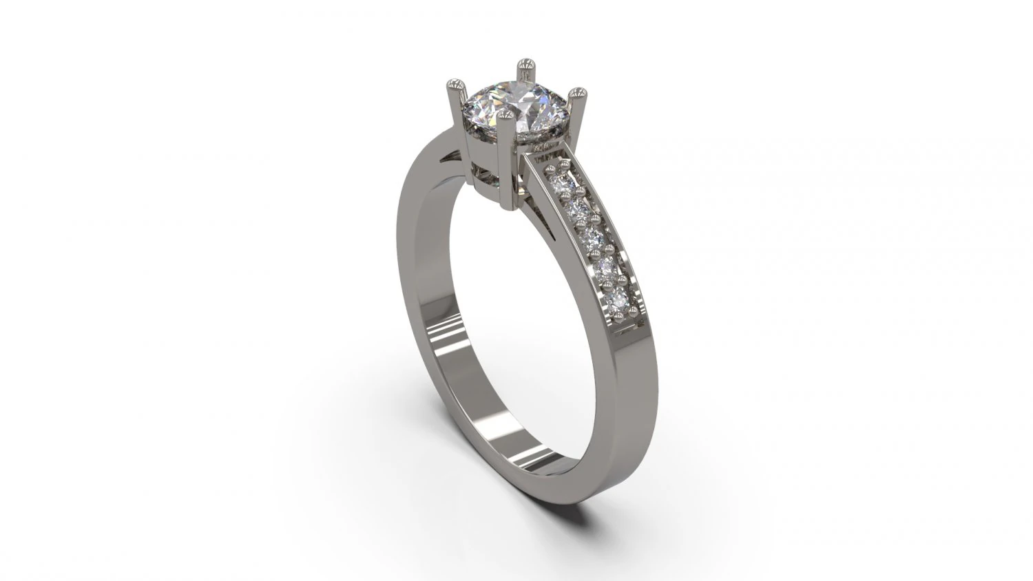 woman solitaire ring 41 3D Print Model .c4d .max .obj .3ds .fbx .stl .blend
