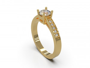 woman solitaire ring 41 3D 打印模型