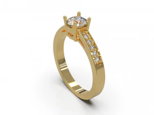 woman solitaire ring 41 3D Print Model