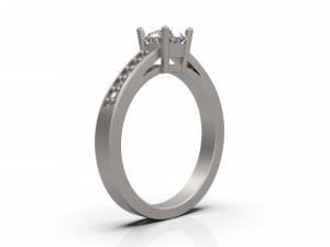 woman solitaire ring 41 3D 打印模型