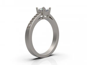 woman solitaire ring 41 3D Print Model