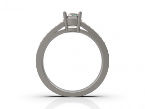woman solitaire ring 41 3D 打印模型