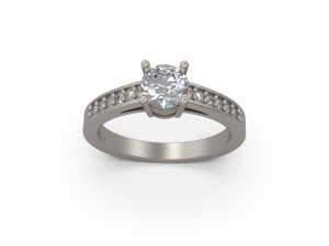 woman solitaire ring 41 3D 打印模型