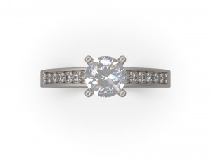 woman solitaire ring 41 3D 打印模型