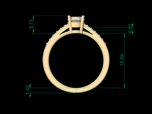 woman solitaire ring 41 3D 打印模型