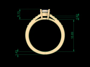 woman solitaire ring 41 3D Print Model