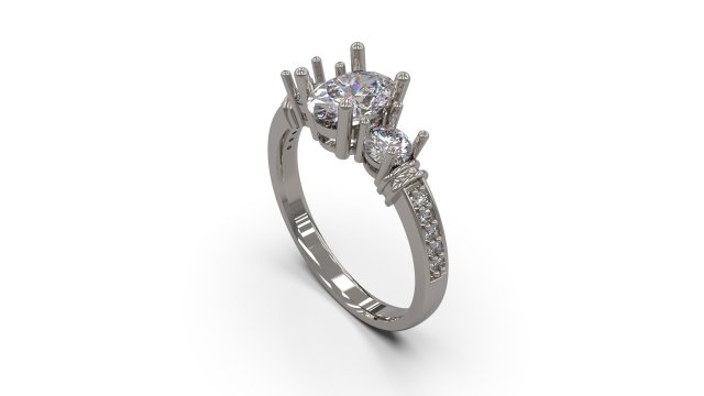 woman solitaire ring 42 Modelo de Impressão 3D .c4d .max .obj .3ds .fbx .stl .blend 