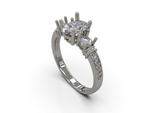 woman solitaire ring 42 3D Print Model