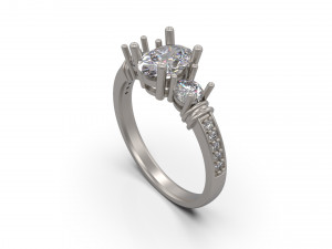 woman solitaire ring 42 Modelo de Impressão 3D