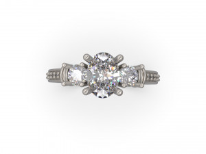 woman solitaire ring 42 Modelo de Impressão 3D