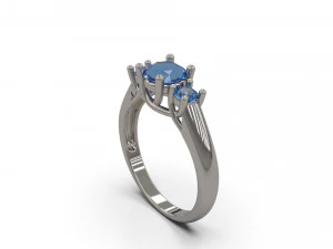 여성 솔리테어 반지 43 3D 프린트 모델