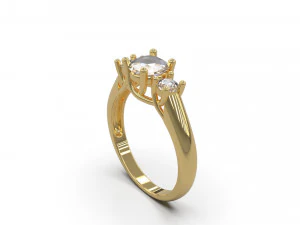 woman solitaire ring 43 3D Print Model