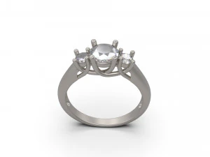 woman solitaire ring 43 3D Print Model