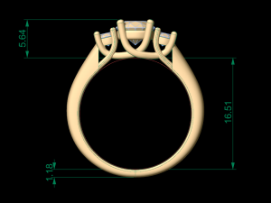 woman solitaire ring 43 3D 프린트 모델