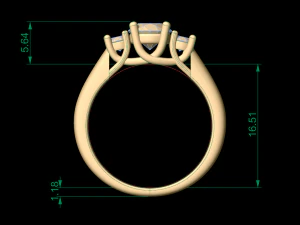 woman solitaire ring 43 3D Print Model