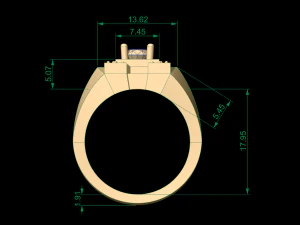 man signet ring 12 3D Print Model