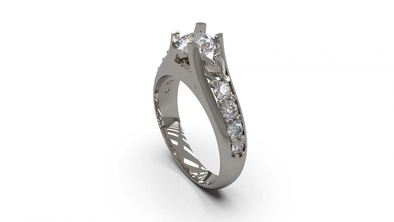 woman solitaire ring 44 3D Print Model .c4d .max .obj .3ds .fbx .stl .blend 