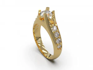woman solitaire ring 44 3D Print Model