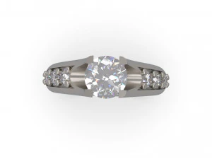 woman solitaire ring 44 3D Print Model