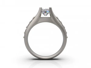 woman solitaire ring 44 3D Print Model
