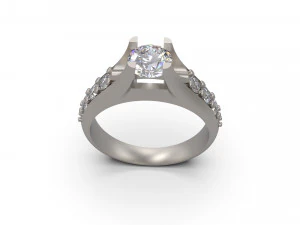 woman solitaire ring 44 3D Print Model