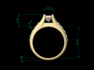 woman solitaire ring 44 Modello di stampa 3D