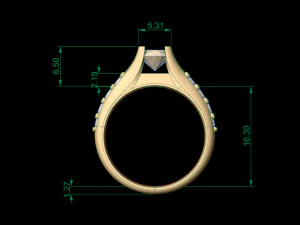 woman solitaire ring 44 3D Print Model