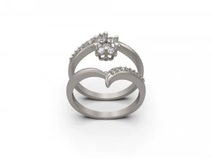 woman solitaire wedding ring 45 3D Print Model