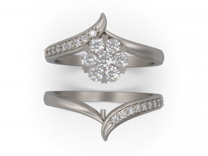 woman solitaire wedding ring 45 3D प्रिंट मॉडल