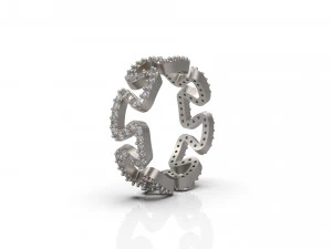 woman band wedding ring 47 3D Print Model