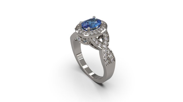 woman solitaire ring 49 3D Druckmodell .c4d .max .obj .3ds .fbx .stl .blend