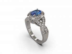 woman solitaire ring 49 3D प्रिंट मॉडल
