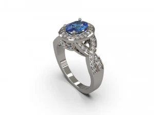 woman solitaire ring 49 3D Print Model