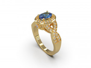 woman solitaire ring 49 3D Druckmodell