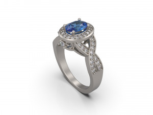 woman solitaire ring 49 3D Druckmodell