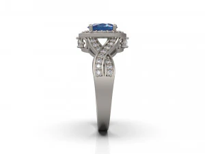 woman solitaire ring 49 3D Print Model