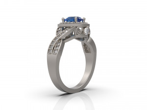 woman solitaire ring 49 3D Druckmodell