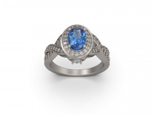 woman solitaire ring 49 3D Druckmodell
