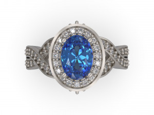 woman solitaire ring 49 3D Druckmodell
