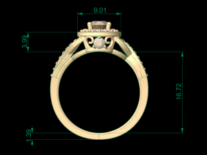 woman solitaire ring 49 3D Druckmodell