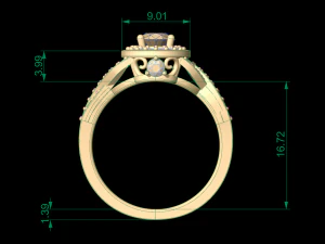 woman solitaire ring 49 3D Print Model