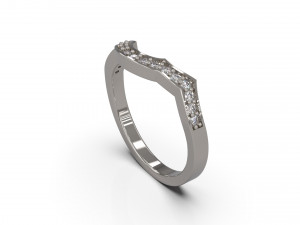 woman solitaire band ring 50 3D-Druckmodell